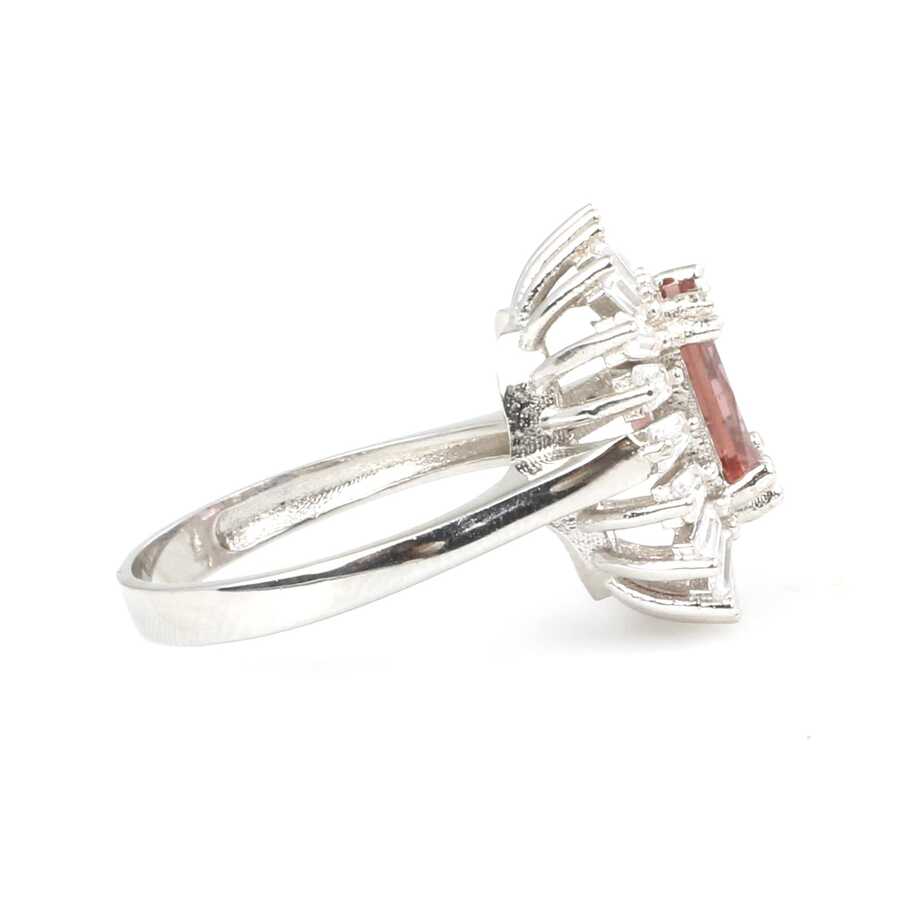 Sterling Silver Zultanite & Baguette Zircon Ring - Color Change Square