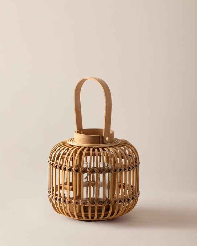 Small Natural Decorative Lantern - Rustic Home Accent