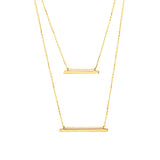 Sterling Silver Double Bar Necklace - Minimalist Layered Style