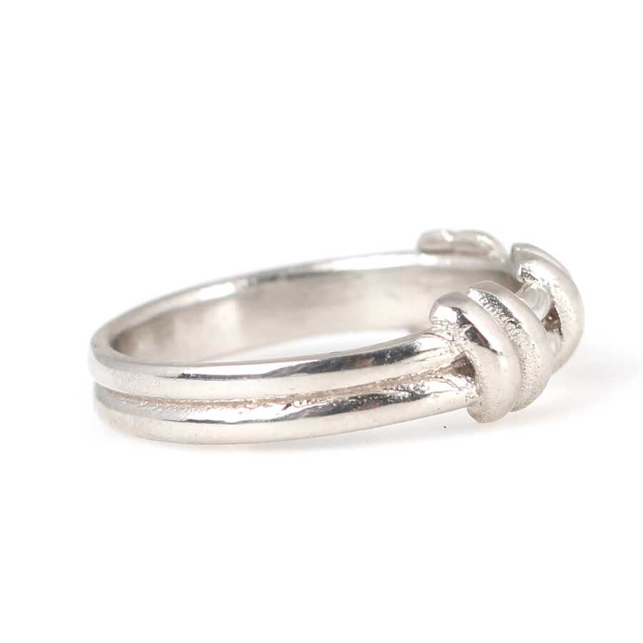 Sterling Silver Modern Band Ring - Contemporary Slanted Design