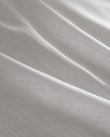 Double Size 100% Cotton Washed Duvet Cover Set - Linen-Look White & Beige Bedding