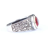 Premium Sterling Silver Bronze Ruby Men's Ring