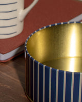 Round Metal Storage Canister - Modern Dual-Tone Kitchen Accent