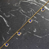 Sterling Silver Enamel Elephant Anklet - Delicate Charm Design