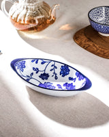 New Bone China Handled Plate - Rêve Bleu Angers Motif