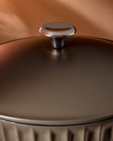 Freya 28 cm Brown Cooking Pot with Lid, Large Capacity Stockpot