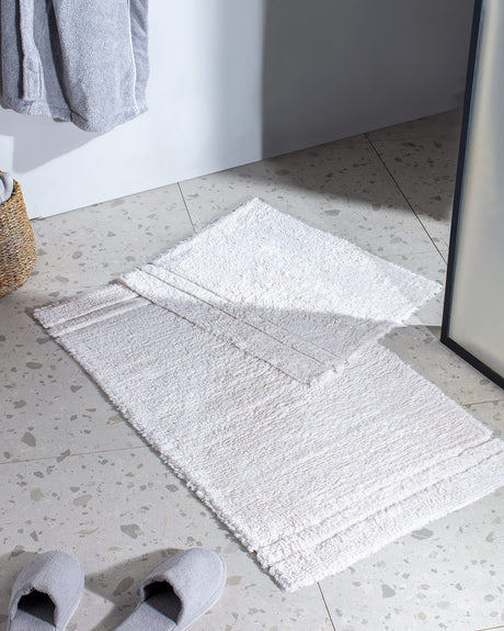 2-Piece Cotton Bath Mat Set, Absorbent Bathroom Rugs