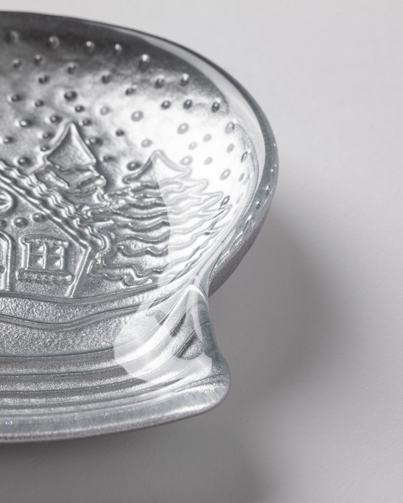 Silver Snow Globe Decorative Plate for Elegant Home Decor