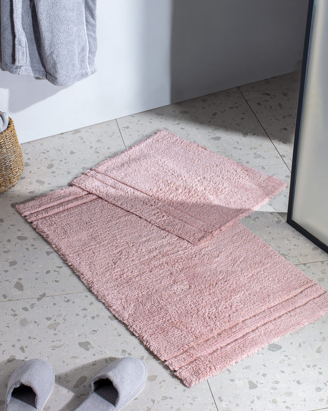 Farges 2-Piece Cotton Bath Mat Set - Powder Pink