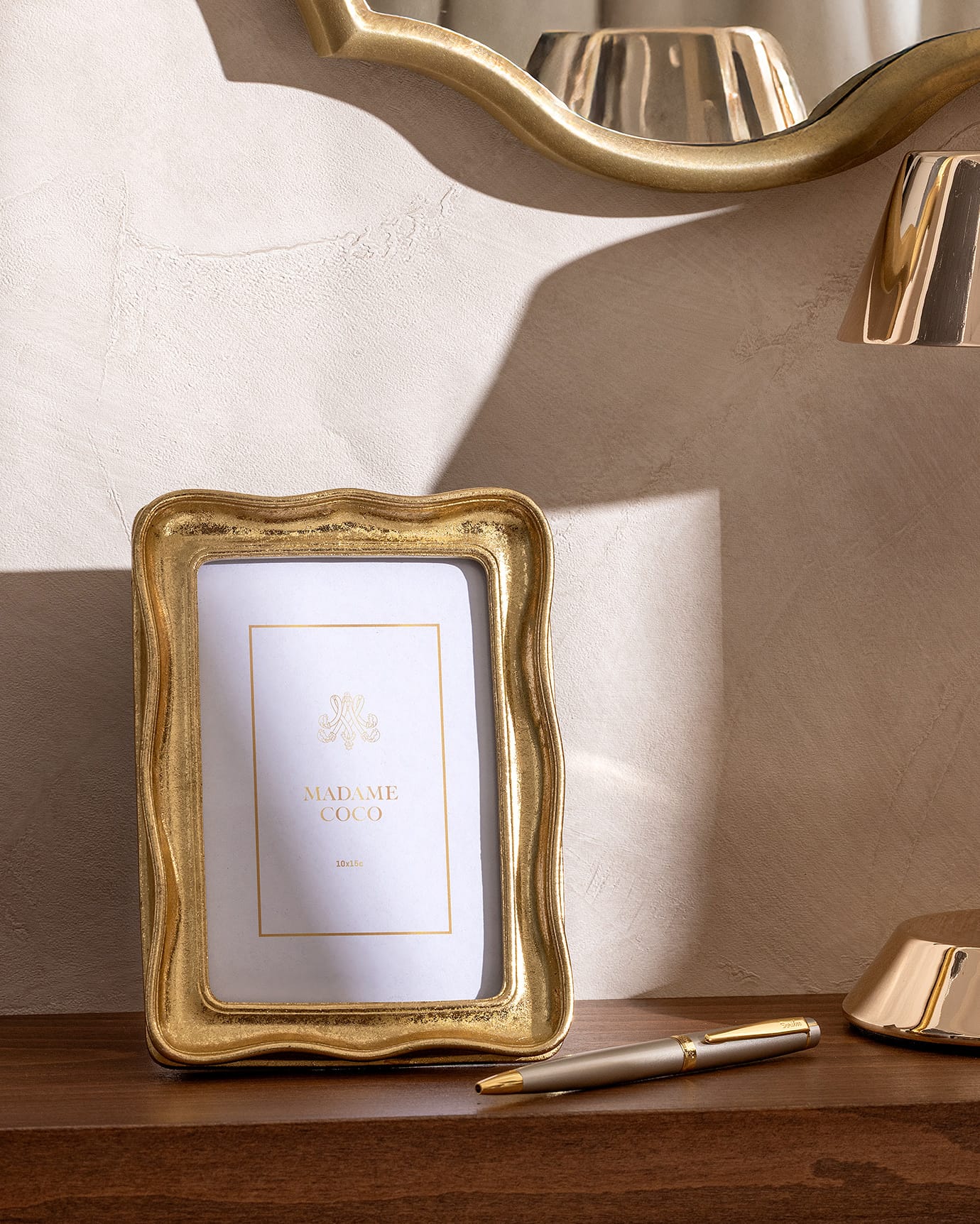 Polyester Photo Frame - Modern Gold Design