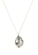 Sterling Silver Leaf Charm Necklace - Delicate Nature Design