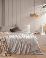 Single Cotton Sateen Striped Duvet Cover Bedding Set