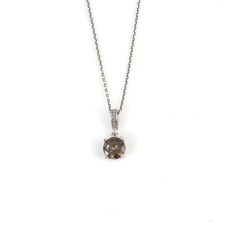925 Sterling Silver Mystic Topaz Round Statement Pendant Necklace