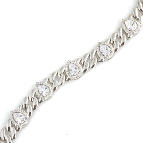 Premium 925 Sterling Silver Teardrop Zircon Bracelet