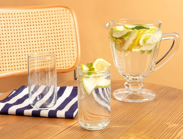 Elegant Glass 4-Piece Drinkware Set - Musette Textured Style
