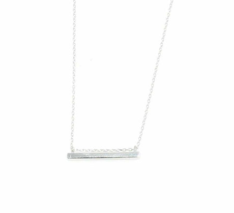 Sterling Silver Bar Pendant Necklace - Modern Minimalist Style
