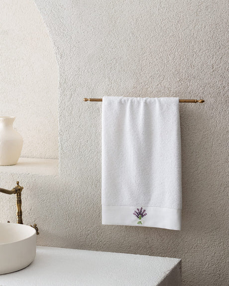 100% Cotton Embroidered Hand Towel - Soft & Absorbent Bathroom Towel
