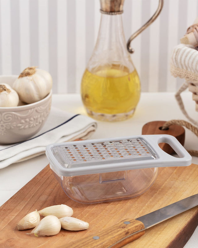 Garlic and Cheese Grater with Storage Container - Handheld Kitchen Tool