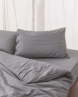 Ensemble de housse de couette double 100 % coton - texture gaufrée lavée