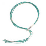 Sterling Silver Turquoise 6-Row Adjustable Necklace - Statement Piece