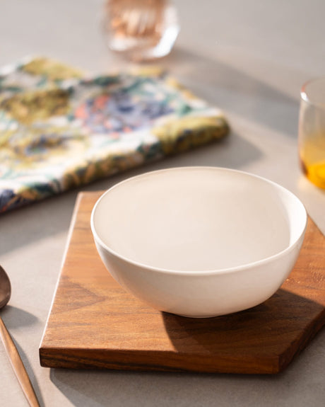 Souci Cream Decorative Serving Bowl - 17 cm