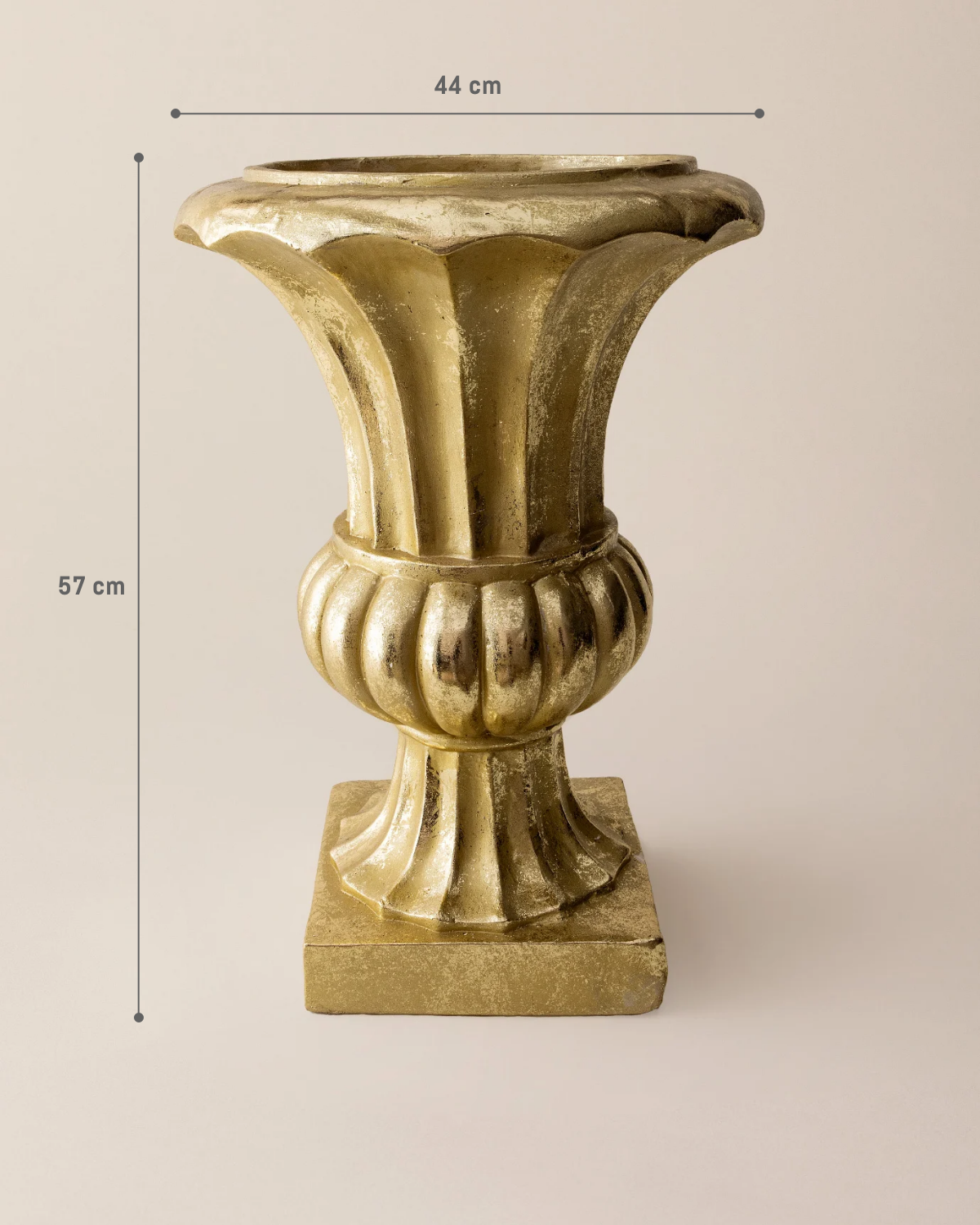 Elegant Resin Floor Planter - Gold Finish for Sophisticated Decor