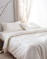 Premium 100% Cotton King Size Duvet Set - Elegant Ruffled Finish