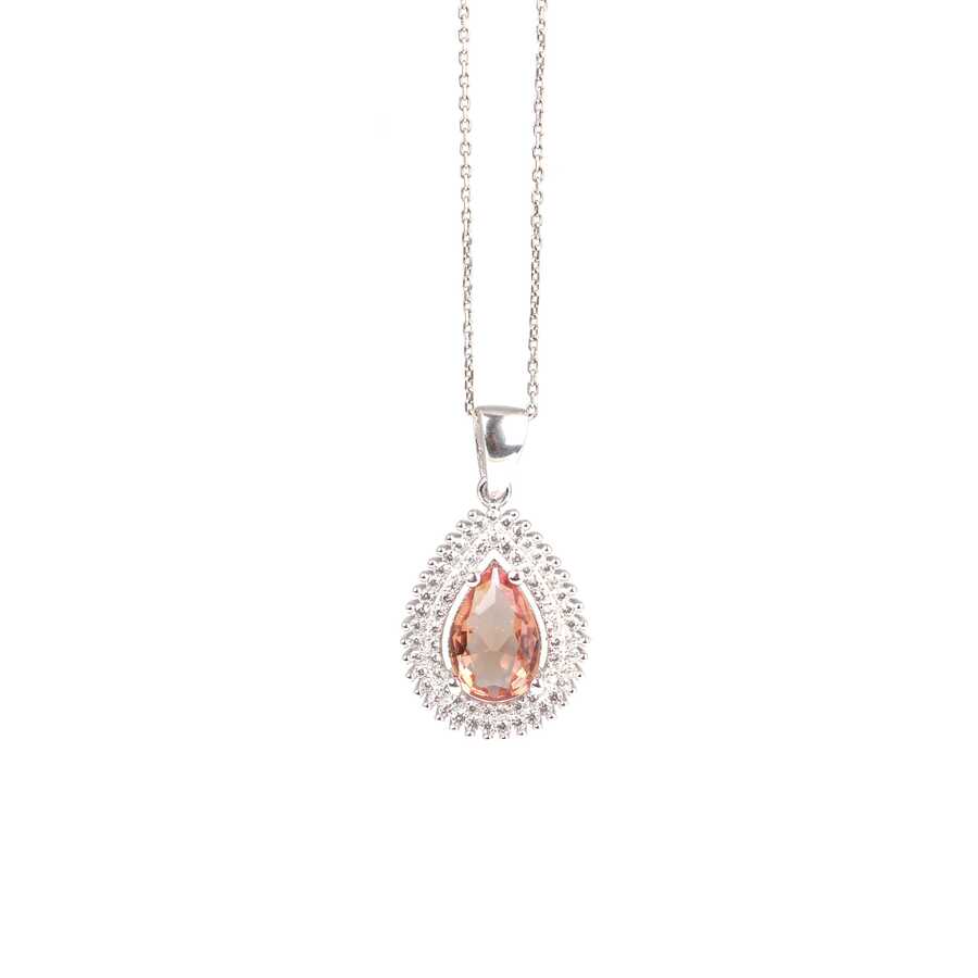 925 Sterling Silver Zultanite & Zircon Teardrop Necklace
