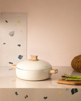 28 cm White Cooking Pot - Durable Everyday Kitchen Cookware