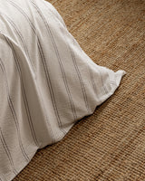 100% Cotton Single Duvet Cover Set - Striped Washed Gofre