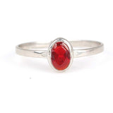 925 Sterling Silver Synthetic Ruby Ring - Classic Elegant Design