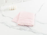 100% Cotton Face Towel - Hand-Crocheted Edge Design