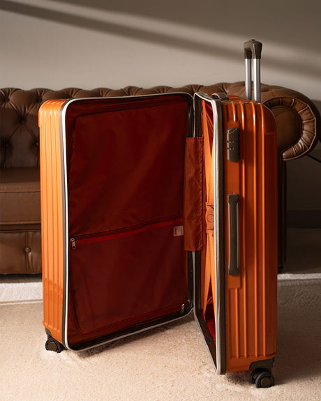 Large Terracotta Hardshell Travel Suitcase - Durable Luggage