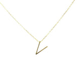 Professional 925 Sterling Silver 3D V Initial Necklace
