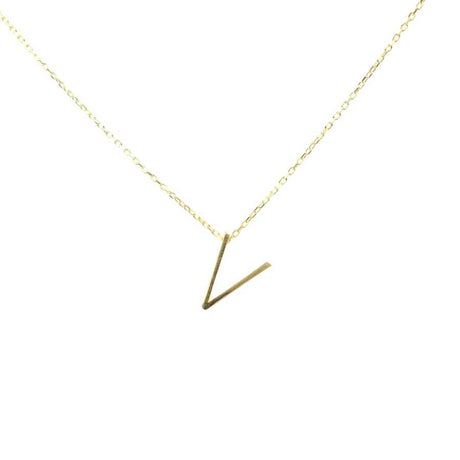 Professional 925 Sterling Silver 3D V Initial Necklace