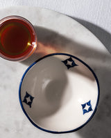 Glass & Ceramic Tea Set - Turkish Blue & White Motif