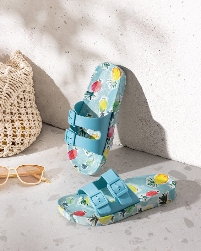 Women's Fruit Pattern Comfort Slides - Indoor & Outdoor Casual Slippers