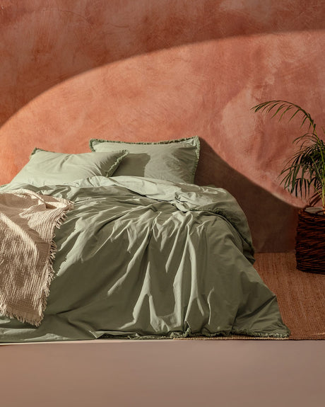 Soft Cotton Single Duvet Cover Set - Elegant Tasseled Finish