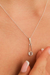 Premium 925 Sterling Silver Zircon Design Necklace