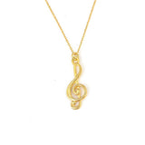 925 Sterling Silver Treble Clef Necklace - Musical Elegance