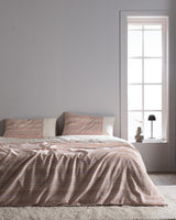 King Size 100% Cotton Crepe Printed Duvet Cover Set - Powder Pink