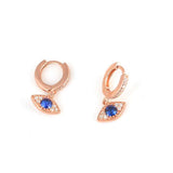 Premium 925 Sterling Silver Eye Motif Hoop Earrings