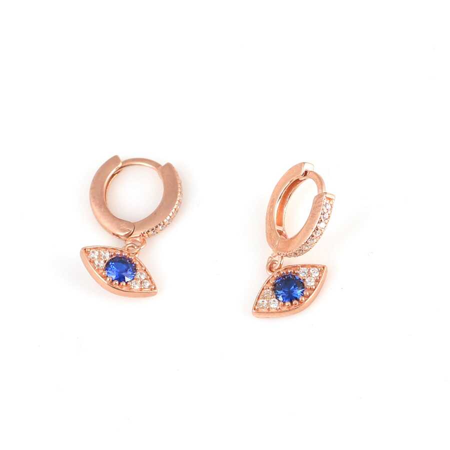 Premium 925 Sterling Silver Eye Motif Hoop Earrings