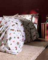 100% Cotton Flannel Double Duvet Cover Set - Colorful Print