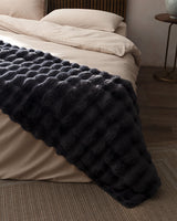 Modern Anthracite Polyester Bed Runner