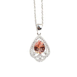 Professional 925 Sterling Silver Heart Drop Zultanite Necklace