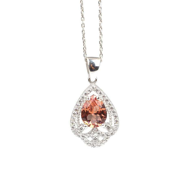 Professional 925 Sterling Silver Heart Drop Zultanite Necklace