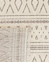 Polyester Jute-Backed Rug - Modern Geometric Fringed