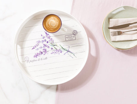 Plastic Serving Tray - Lavender Floral Design