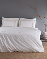 Linda Double Embroidered Washed Seersucker Duvet Cover Set